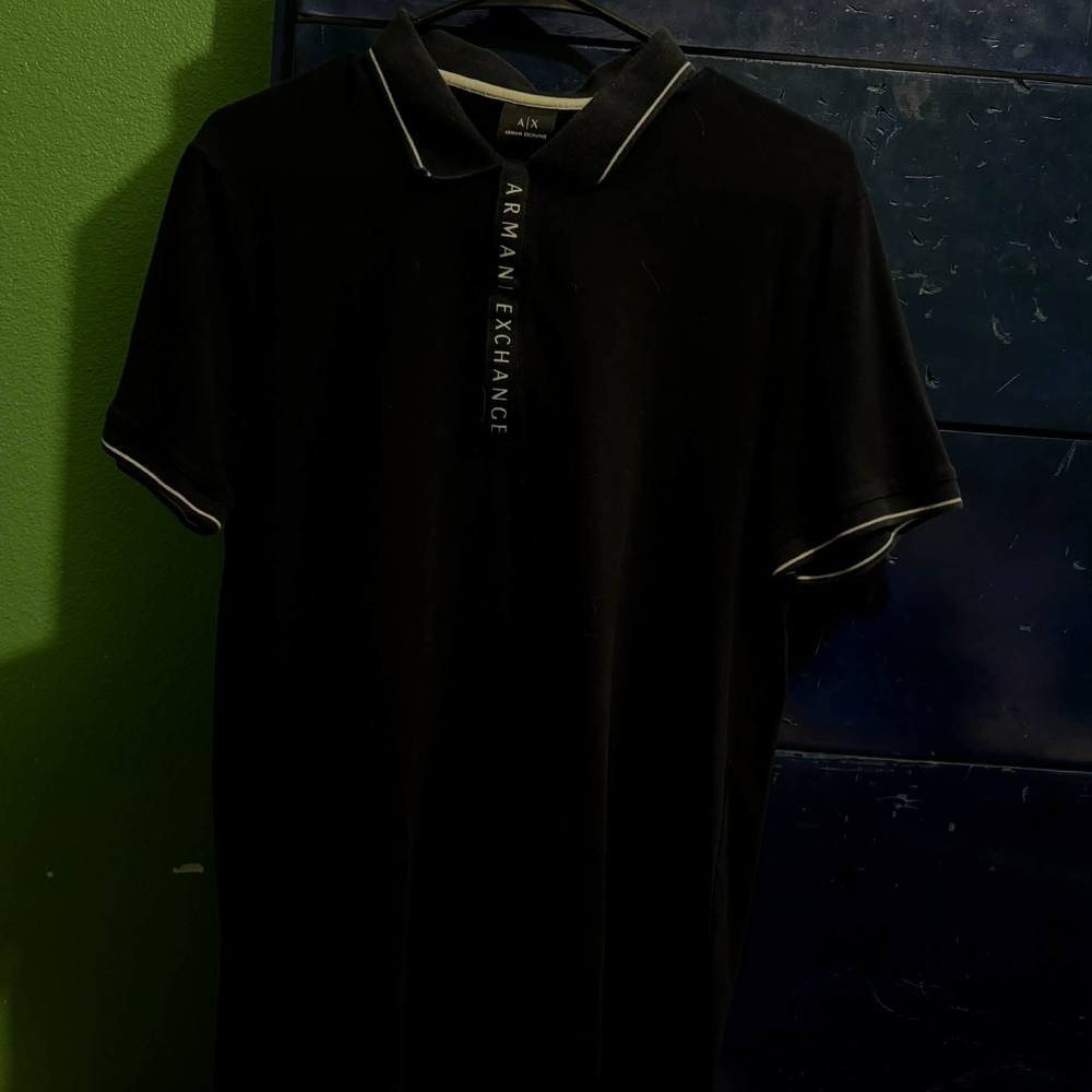 Armani Exchange Men's Polo Shirt in Black
